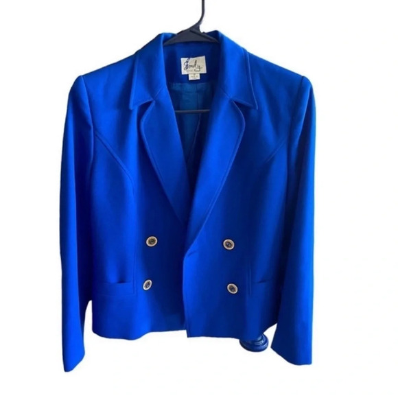 EMILY Royal Blue Attire Career Formal Office Blazer Size 4P - Picture 1 of 11
